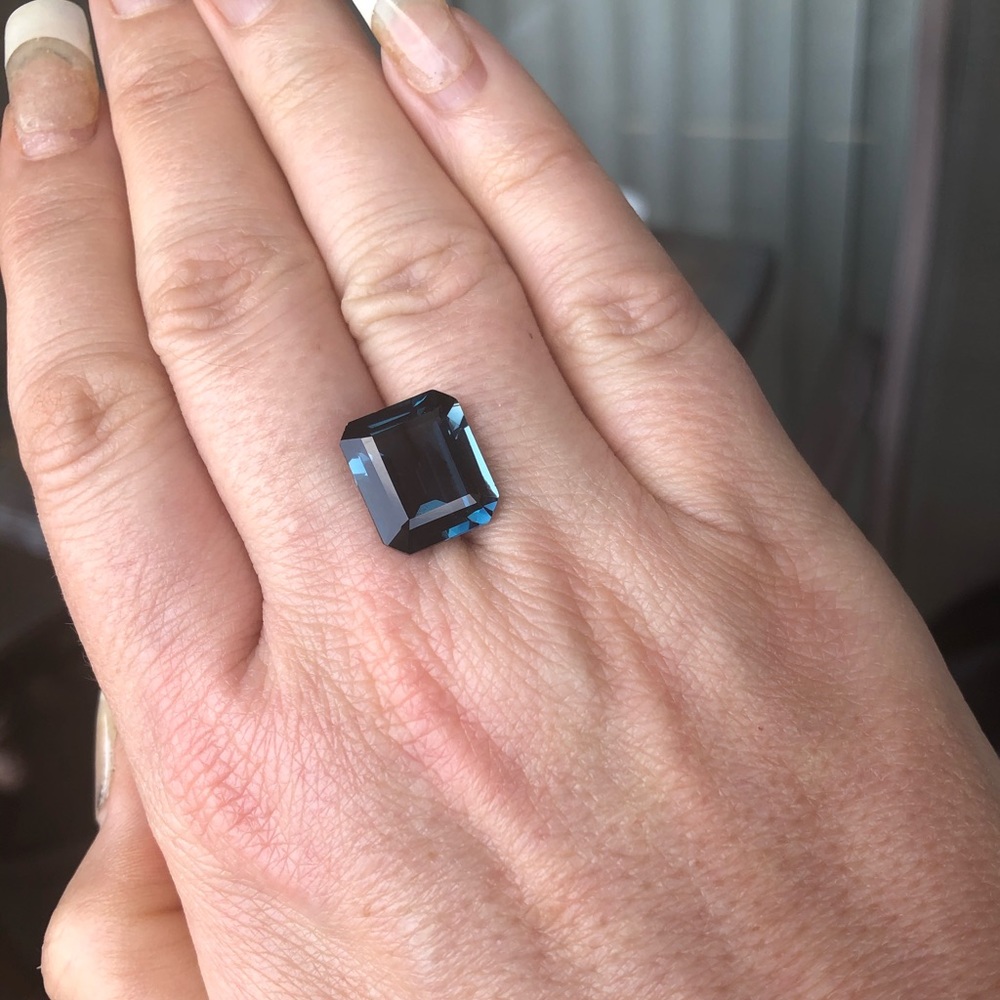 London Blue Topaz 10ctw Emerald Cut Loose Stone